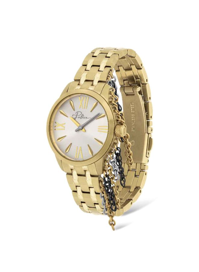 POLICE - Women's Vantaa Round Shape Stainless Steel Analog Wrist Watch 38 mm - Gold - P 16030BSG-04M - Image 1