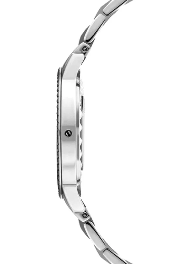 بوليس Women's Women's Pilat Round Shape Stainless Steel Analog Wrist Watch 34 mm - Silver للنساء