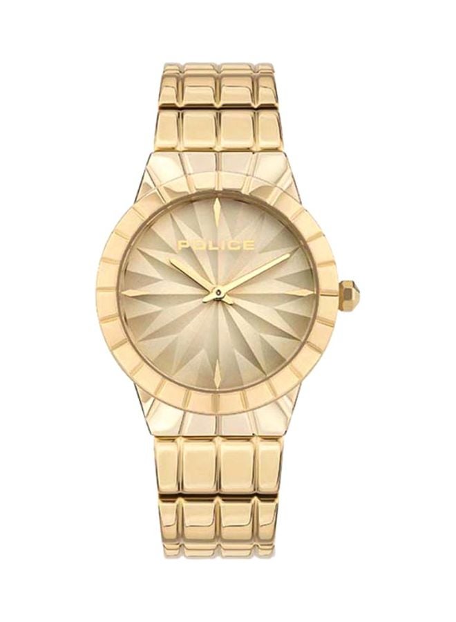 POLICE - Women's Shirowa Round Shape Stainless Steel Analog Wrist Watch 33 mm - Gold - P 16039BSG-06M - Image 1