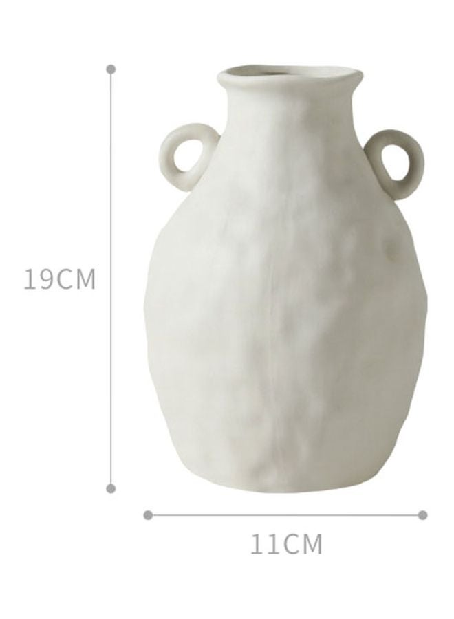 Beauenty Ceramic Flower Vase White 19x11cm - Image 2