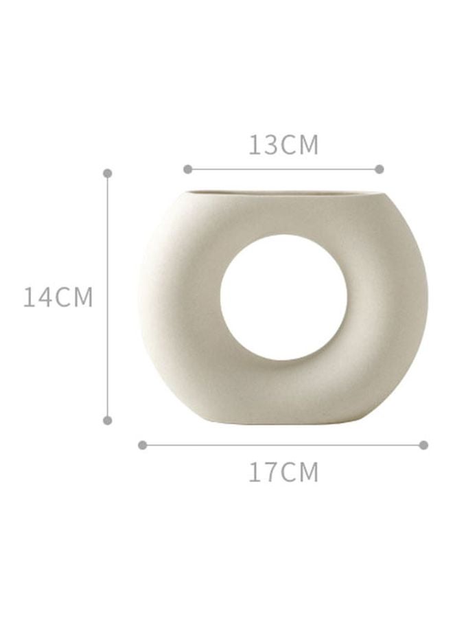 بيوينتي مزهرية من السيراميك للزهور أبيض 14x13x17سم - Image 2