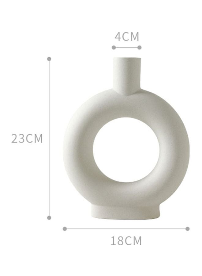 Beauenty Decorative Ceramic Vase White 23x4x18cm  - Image 2