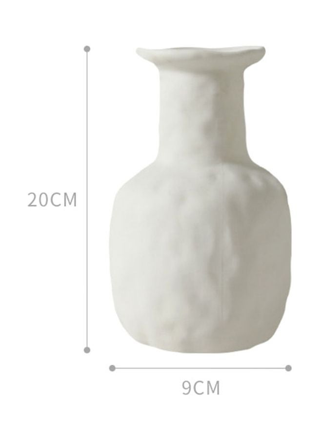 بيوينتي مزهرية من السيراميك للزهور أبيض 20x9سم - Image 2