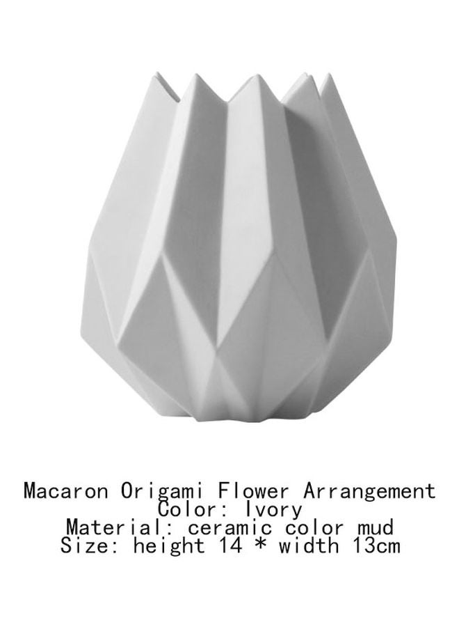 Beauenty Decorative Flower Vase Ivory 14x13cm - Image 2