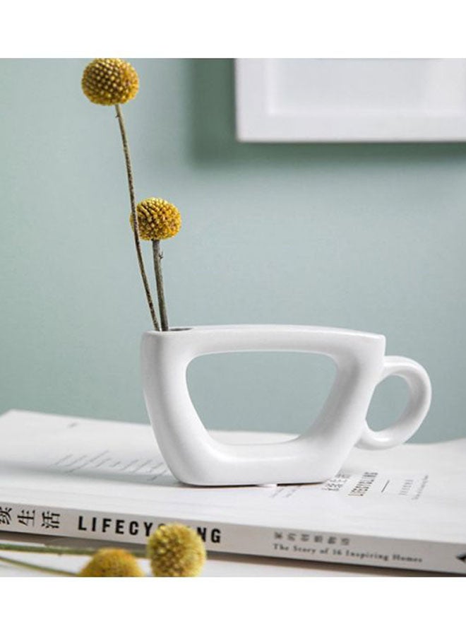 Beauenty Ceramic Flower Vase White 13x7.5cm - Image 3