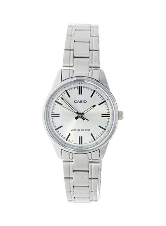 كاسيو ساعة يد رسمية بعقارب ومقاومة للماء طراز LTP-V005D-2BU - مقاس 28 مم - لون فضي للنساء - Image 1