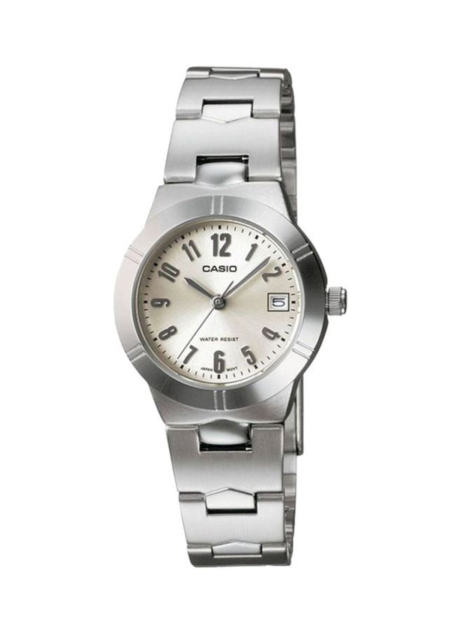 كاسيو ساعة يد إنتايسر بعقارب مقاومة للماء طراز LTP-1241D-7A2DF - مقاس 33 مم - لون فضي للنساء - Image 1