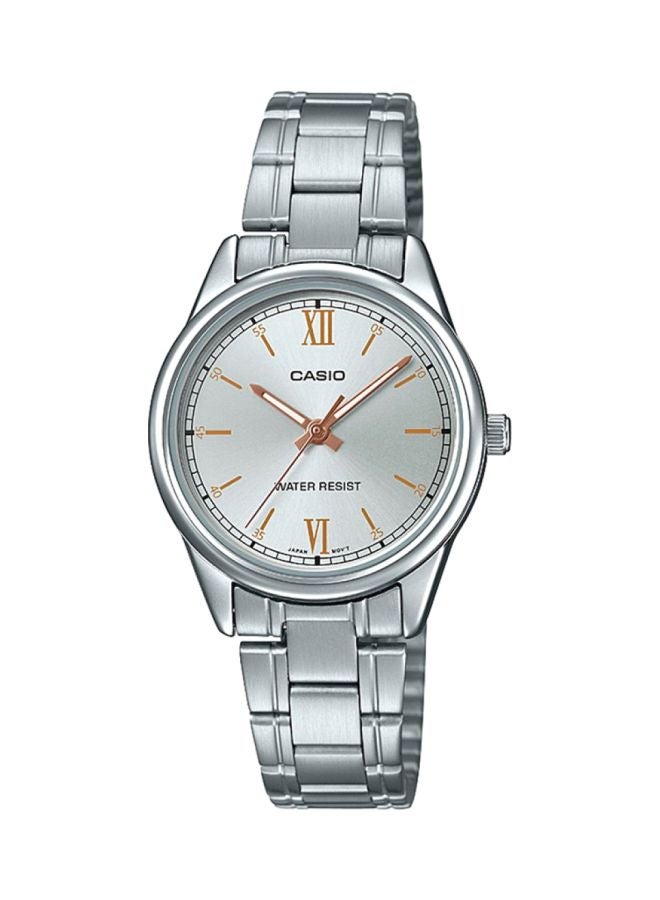 كاسيو ساعة يد دريس تايم بيس بعقارب ومقاومة للماء طراز LTP-V005D-7B2UDF - مقاس 28 مم - لون فضي للنساء - Image 1
