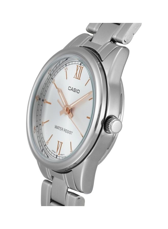 كاسيو ساعة يد دريس تايم بيس بعقارب ومقاومة للماء طراز LTP-V005D-7B2UDF - مقاس 28 مم - لون فضي للنساء - Image 3