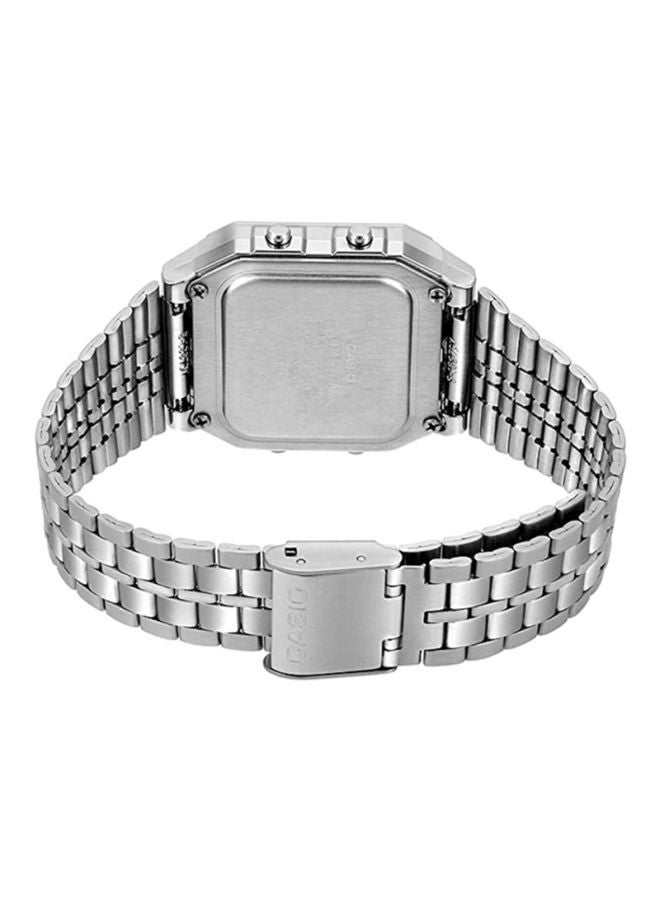 كاسيو ساعة رقمية شبابية مقاومة للماء طراز A500WA-1 - مقاس 34 ملم - فضي - Image 2