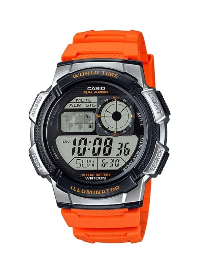 CASIO Men's Youth Timepiece Water Resistant Digital Watch AE-1000W-4BVDF - 48 mm - Orange  - Image 1