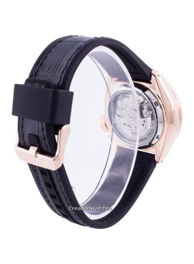 سيكو ساعة يد 5 سبورتس بعقارب وسوار من الجلد دائرية الشكل مقاس 43 مم - لون أسود - طراز SRPD76K1 للرجال - Image 2