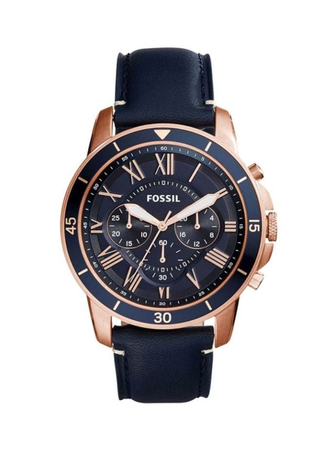 FOSSIL - Men's Grant Water Resistant Chronograph Watch FS5237 - 44 mm - Blue - Image 1