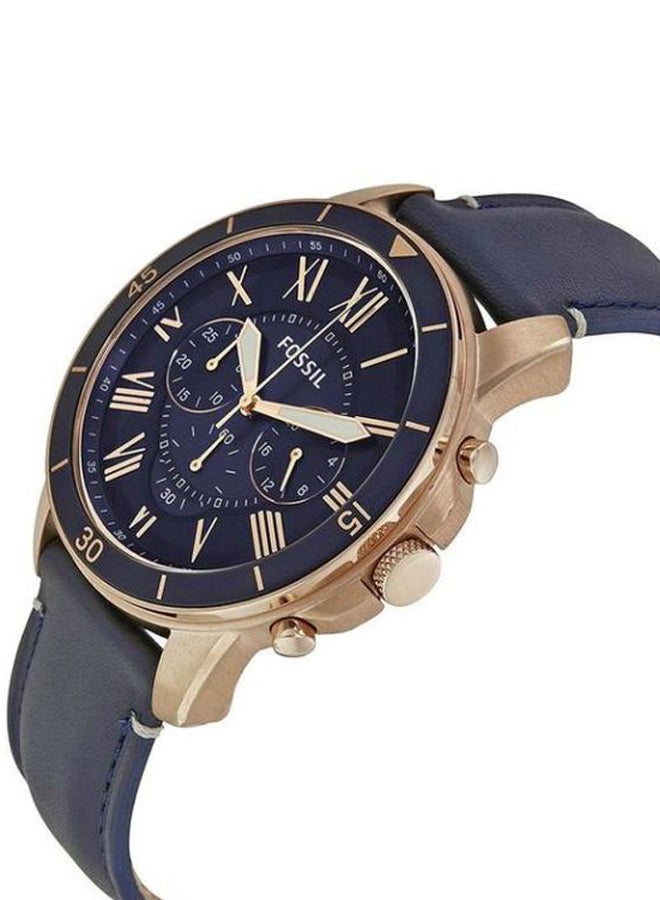 FOSSIL - Men's Grant Water Resistant Chronograph Watch FS5237 - 44 mm - Blue - Image 1