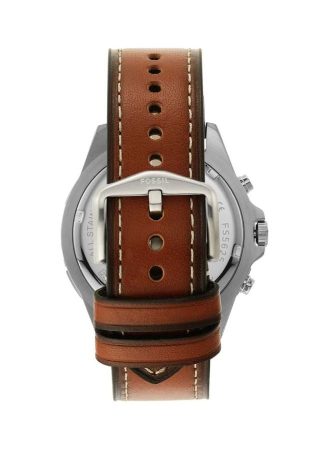 FOSSIL - Men's Garrett Water Resistant Chronograph Wrist Watch FS5625 - 44 mm - Luggage Brown - Image 1