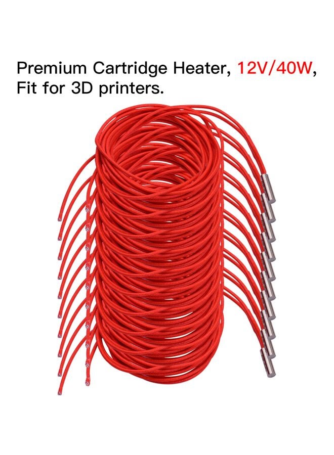 Aibecy 10-Piece Heating Tube For 3D Printer Red  - Image 2