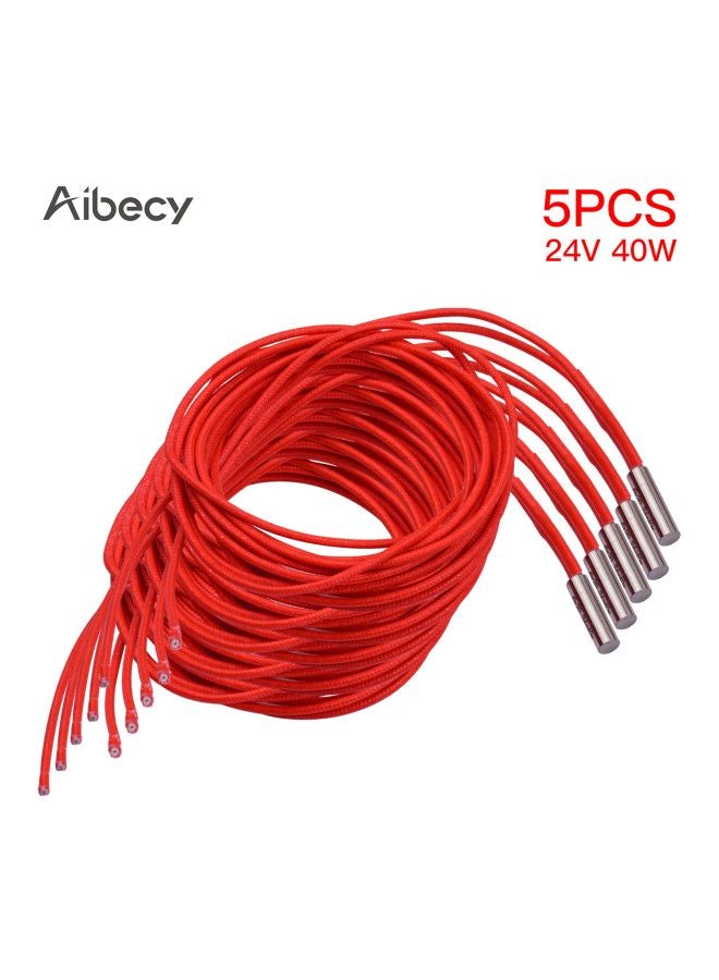 أيبيسي مجموعة تسخين خراطيش أنبوبية أحادية الطرف للطابعة ثلاثية الأبعاد مكونة من 5 قطع أحمر - Image 5