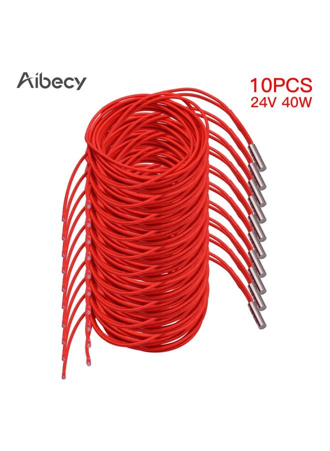 Aibecy 10-Piece Single End Cartridge Heating Tube Red  - Image 4