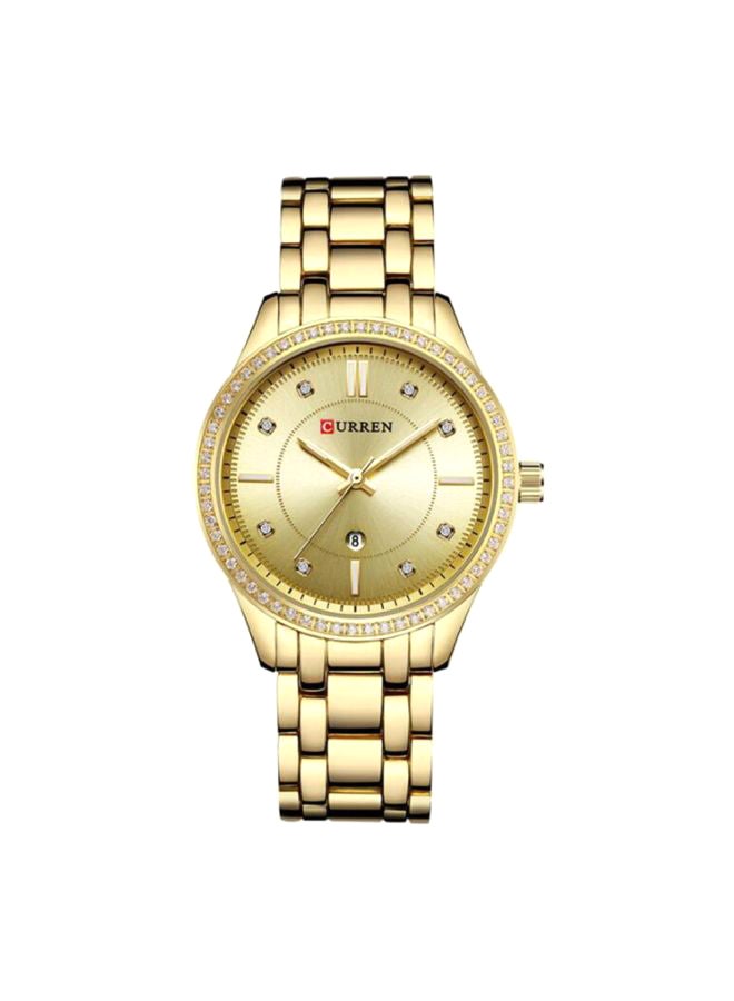 كارين ساعة يد بعقارب مقاومة للماء طراز 9010 - 38 مم - ذهبي للنساء - Image 1