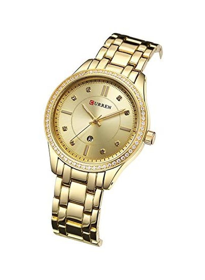 كارين ساعة يد بعقارب مقاومة للماء طراز 9010 - 38 مم - ذهبي للنساء - Image 2