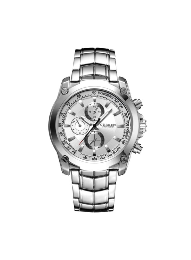 كارين ساعة يد بعقارب مقاومة للماء طراز 8025 - 40 مم - فضي للرجال - Image 1