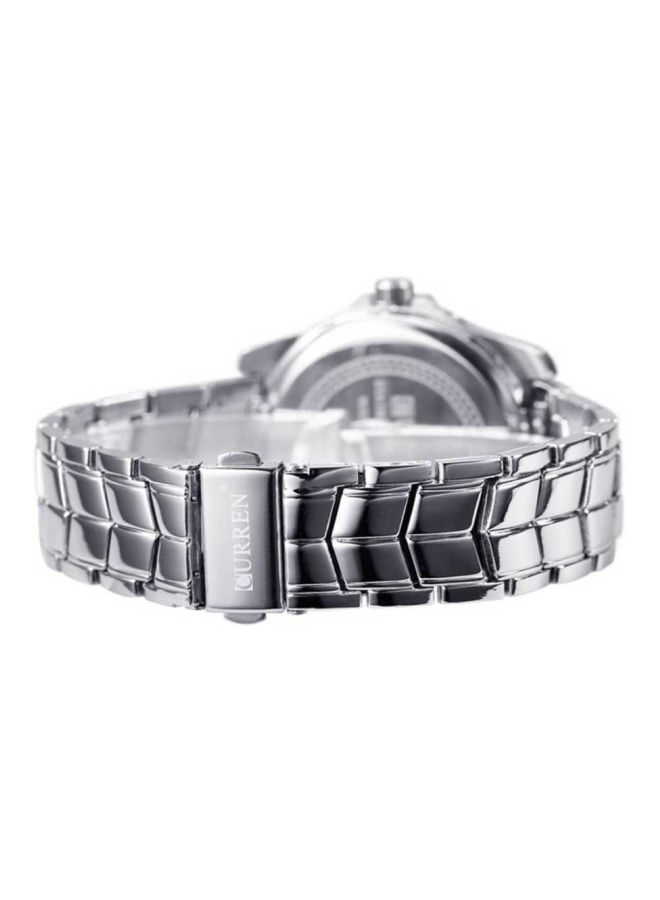 كارين ساعة يد بعقارب مقاومة للماء طراز 8025 - 40 مم - فضي للرجال - Image 2