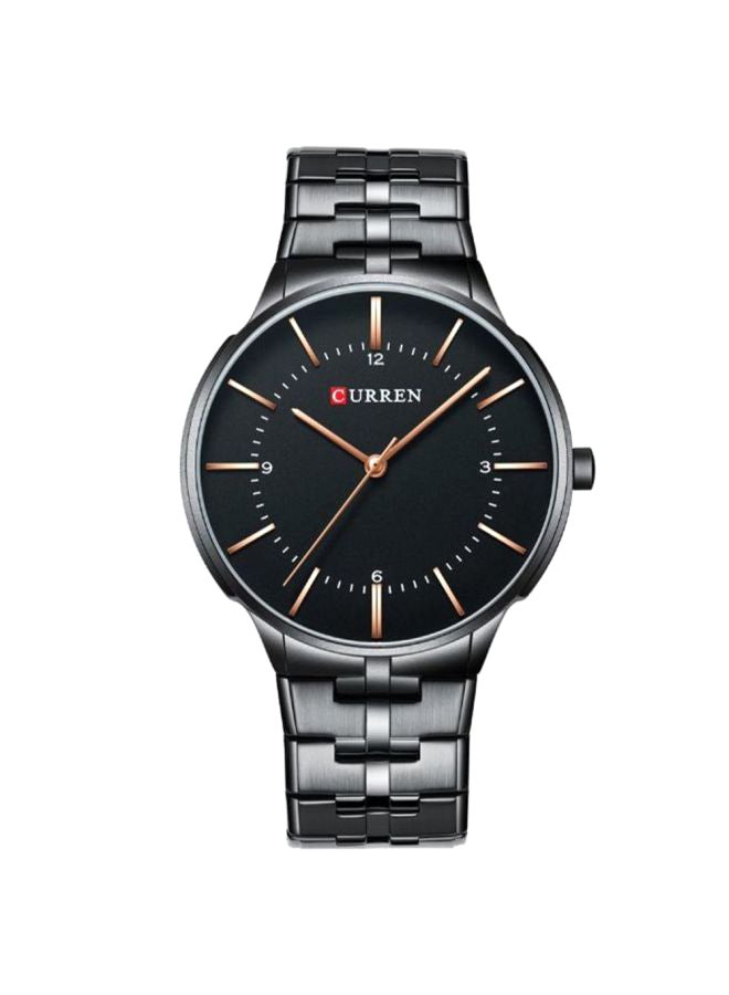 كارين ساعة يد بعقارب مقاومة للماء طراز 8321 - 42 مم - لون أسود للرجال