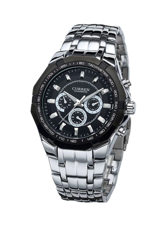 كارين ساعة يد بعقارب مقاومة للماء طراز 8084 - 45 مم - فضي للرجال - Image 1