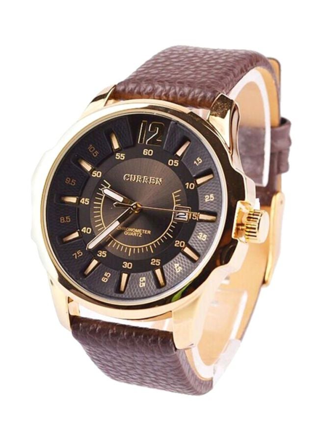 كارين ساعة يد بعقارب مقاومة للماء طراز 8123 - 46 مم - بني للرجال - Image 1