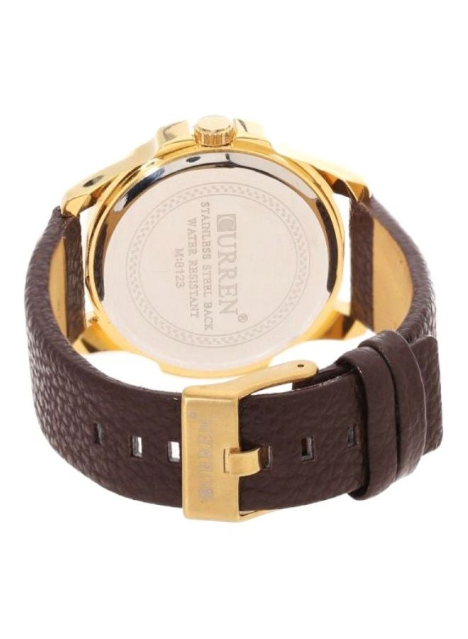 كارين ساعة يد بعقارب مقاومة للماء طراز 8123 - 46 مم - بني للرجال - Image 2