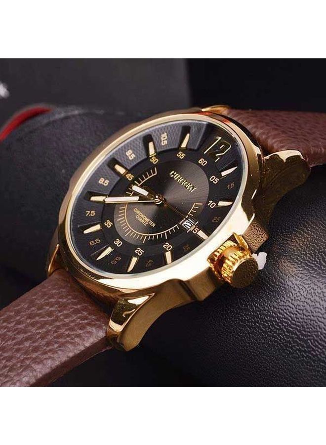 كارين ساعة يد بعقارب مقاومة للماء طراز 8123 - 46 مم - بني للرجال - Image 3