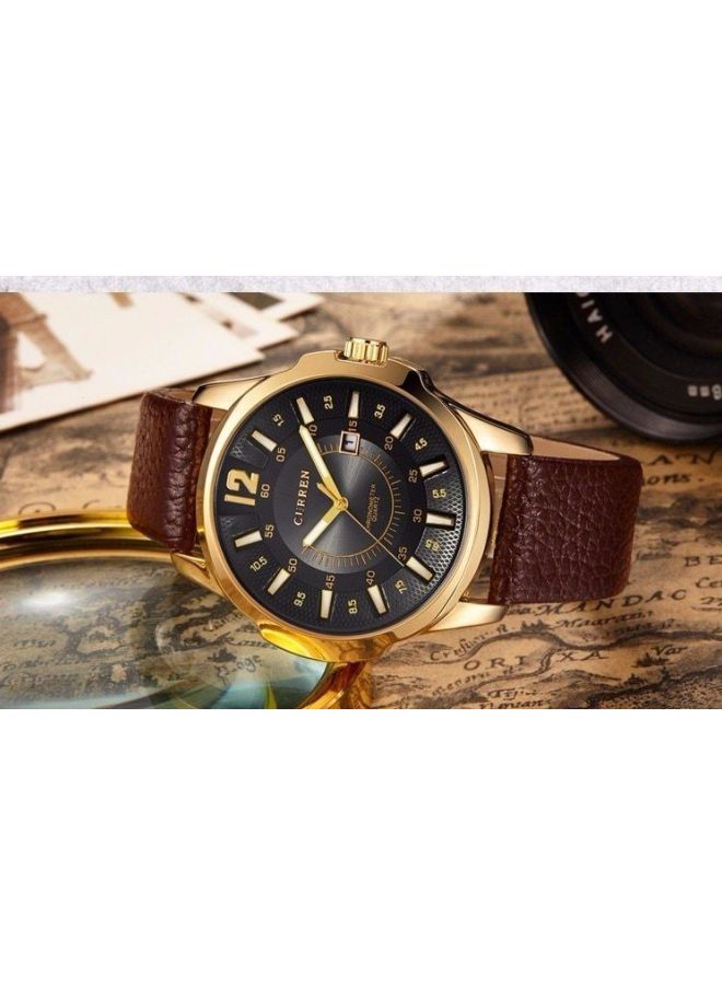 كارين ساعة يد بعقارب مقاومة للماء طراز 8123 - 46 مم - بني للرجال - Image 4