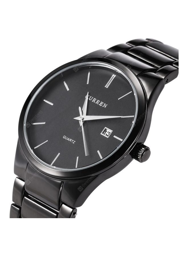 كارين ساعة يد بعقارب مقاومة للماء طراز 8106 - 40 مم - أسود للرجال - Image 3