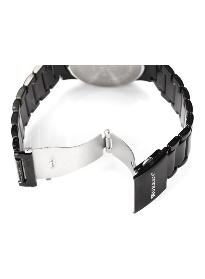 كارين ساعة يد بعقارب مقاومة للماء طراز 8106 - 40 مم - أسود للرجال - Image 5