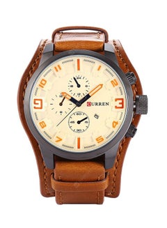 Men's Water Resistant Analog Watch 8225 - 45 mm - Brown