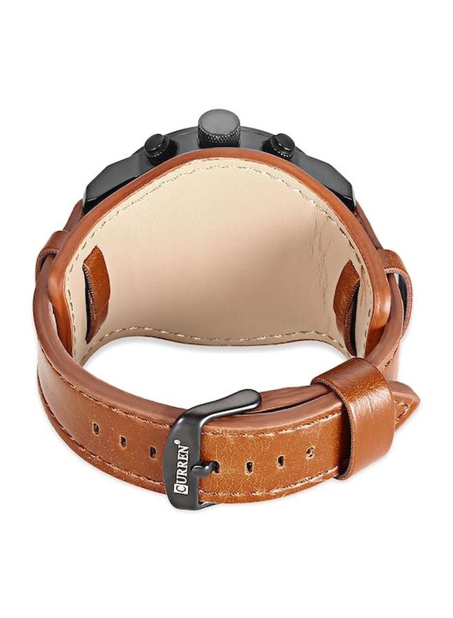 CURREN - Men's Water Resistant Analog Watch 8225 - 45 mm - Brown - Image 1