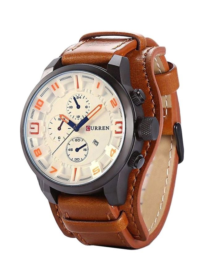 CURREN - Men's Water Resistant Analog Watch 8225 - 45 mm - Brown - Image 1