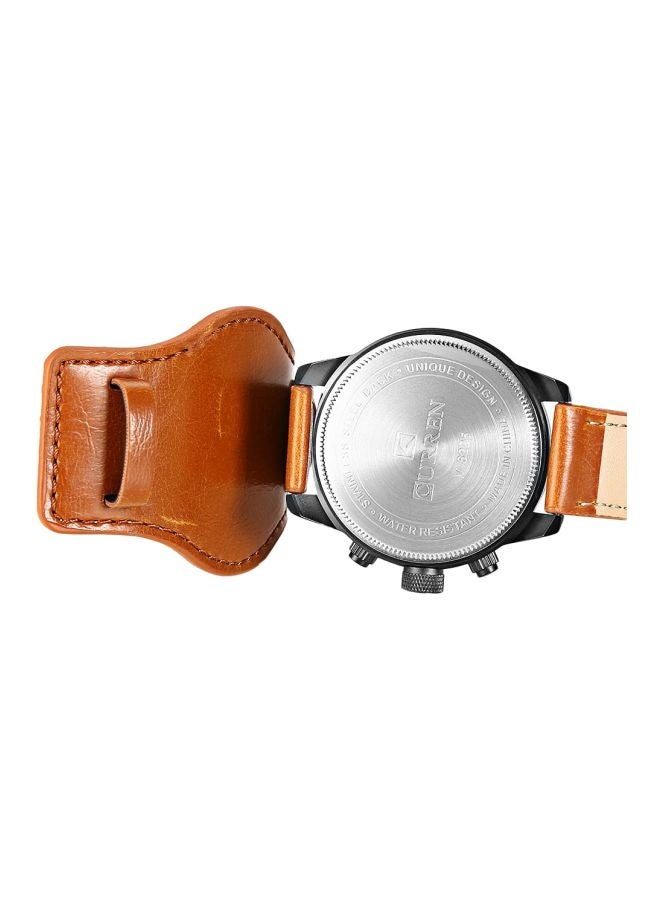 CURREN - Men's Water Resistant Analog Watch 8225 - 45 mm - Brown - Image 1