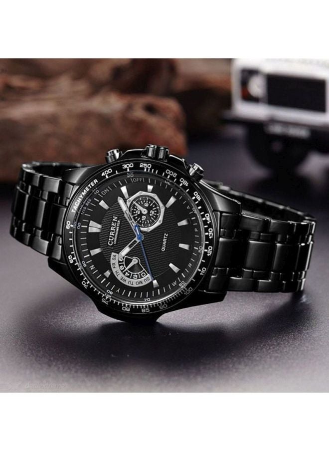 CURREN Men's Water Resistant Analog Wrist Watch 8020 - 43 mm -Black - Image 3