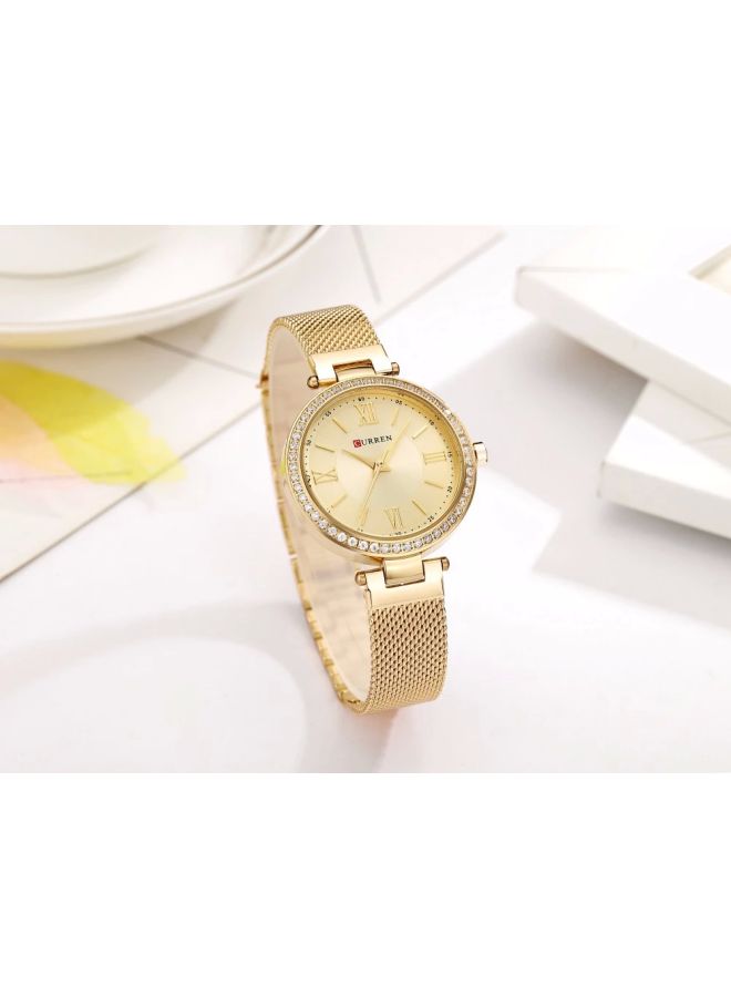 CURREN - women Water Resistant Analog Watch 9011 - 26 mm - Gold - Image 1