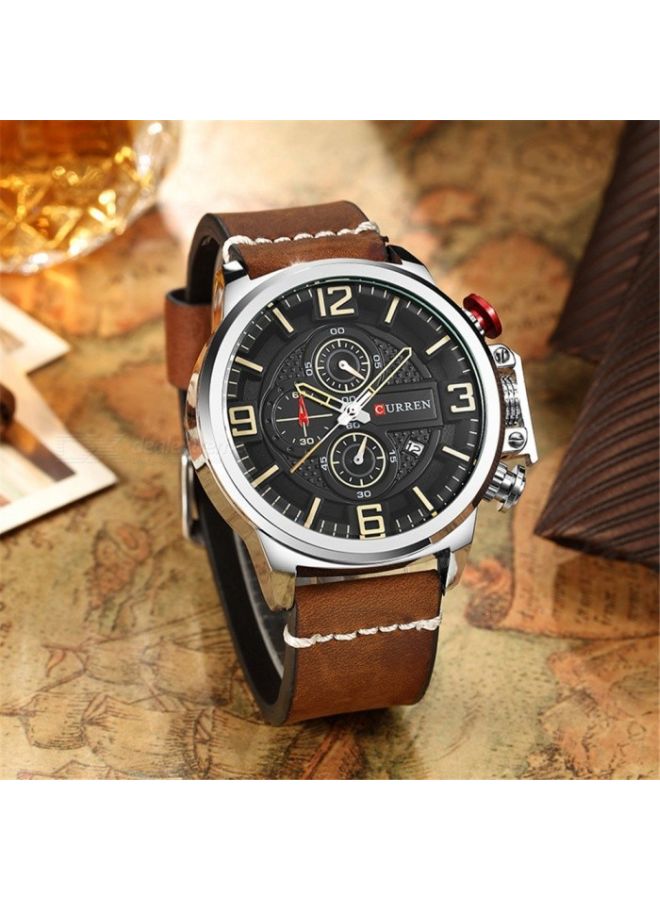 CURREN - Boys' Water Resistant Chronograph Wrist Watch 8278 - 48 mm -Brown - Image 1