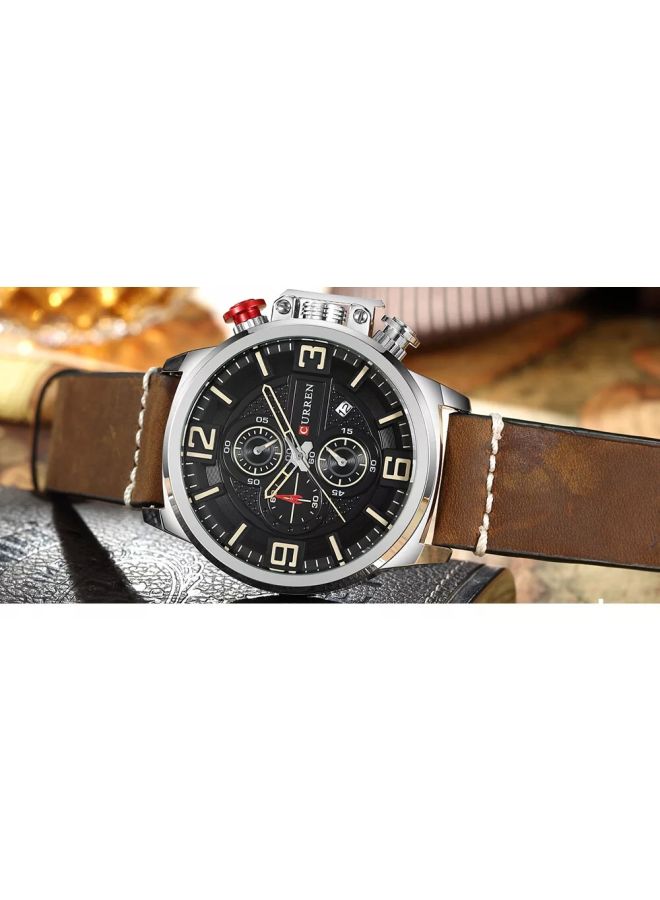 CURREN - Boys' Water Resistant Chronograph Wrist Watch 8278 - 48 mm -Brown - Image 1