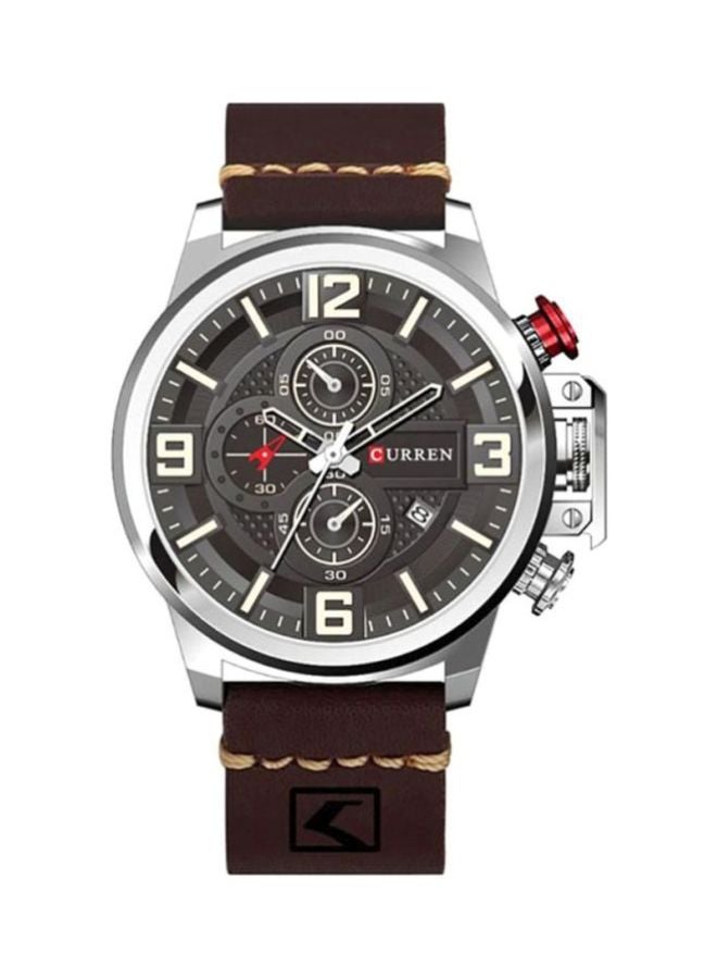 CURREN - Boys' Water Resistant Chronograph Wrist Watch 8278 - 48 mm -Brown - Image 1