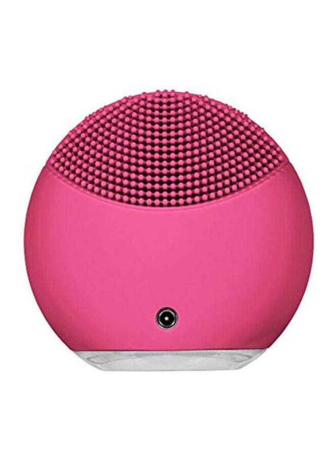 Mini Silicone Face Cleansing Brush Pink/White - Image 2