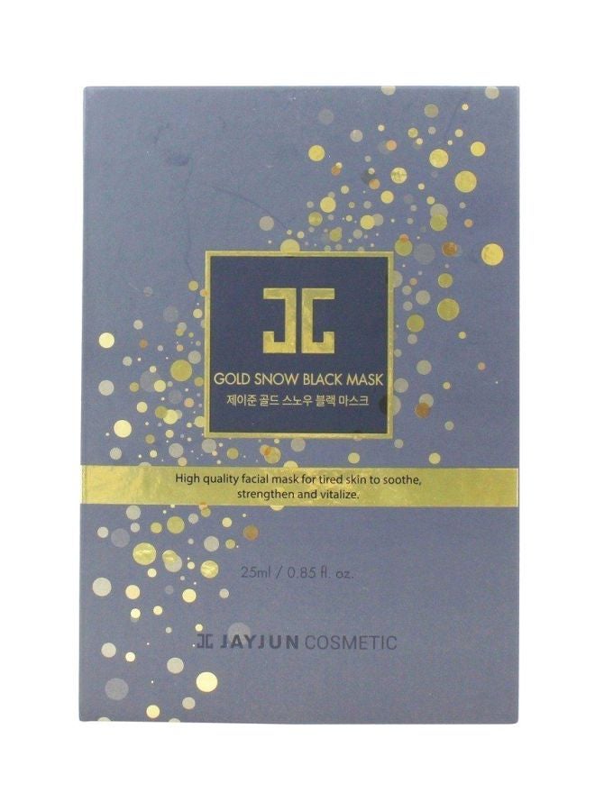 JAYJUN 10-Piece Gold Snow Mask Set Gold Snow Black Mask 5x25, Black Pearl First Repair Serum 5x1ml - Image 3