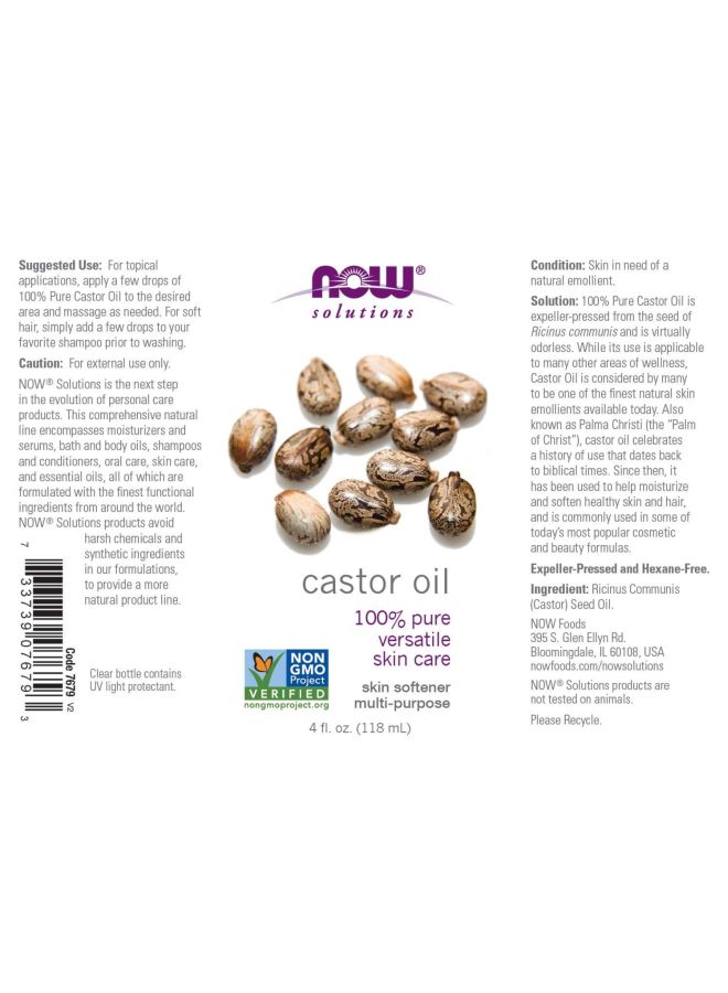 Now Foods Skin Care Castor Oil 118ml  - Image 3