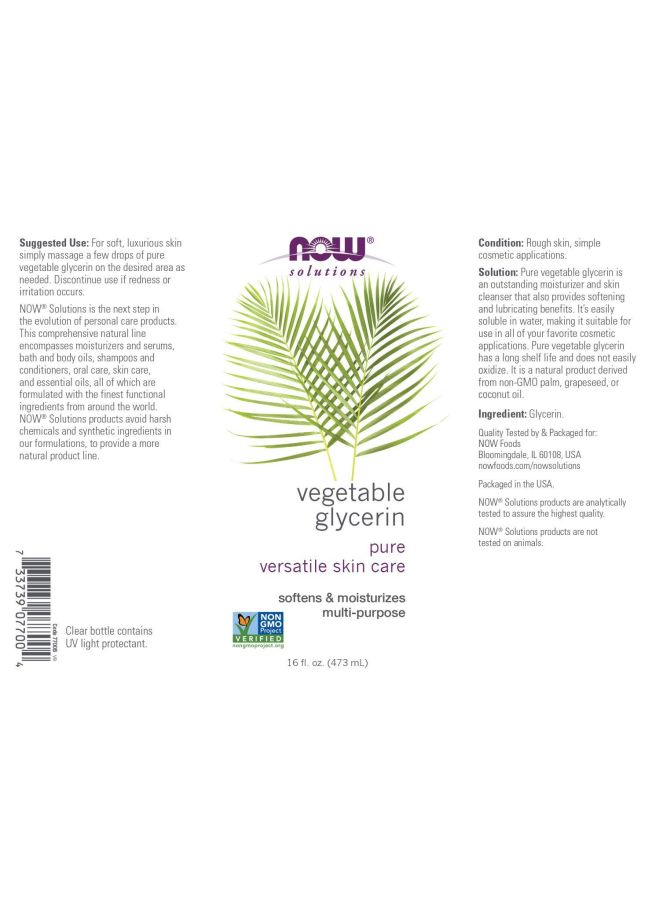Now Foods - Vegetable Glycerine Moisturizer Oil 473ml - Image 1