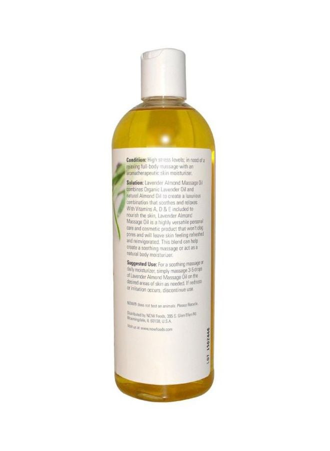 Now Foods - Lavender Almond Massage Oil Yellow 473ml - Image 1