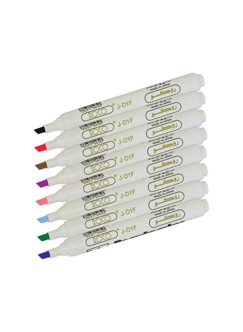 8-Piece Chisel Tip Whiteboard Marker Set White