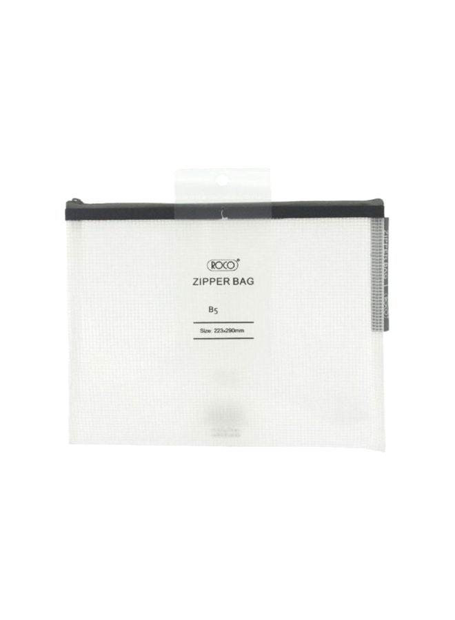 Topload Opening Document Pouch White/Black